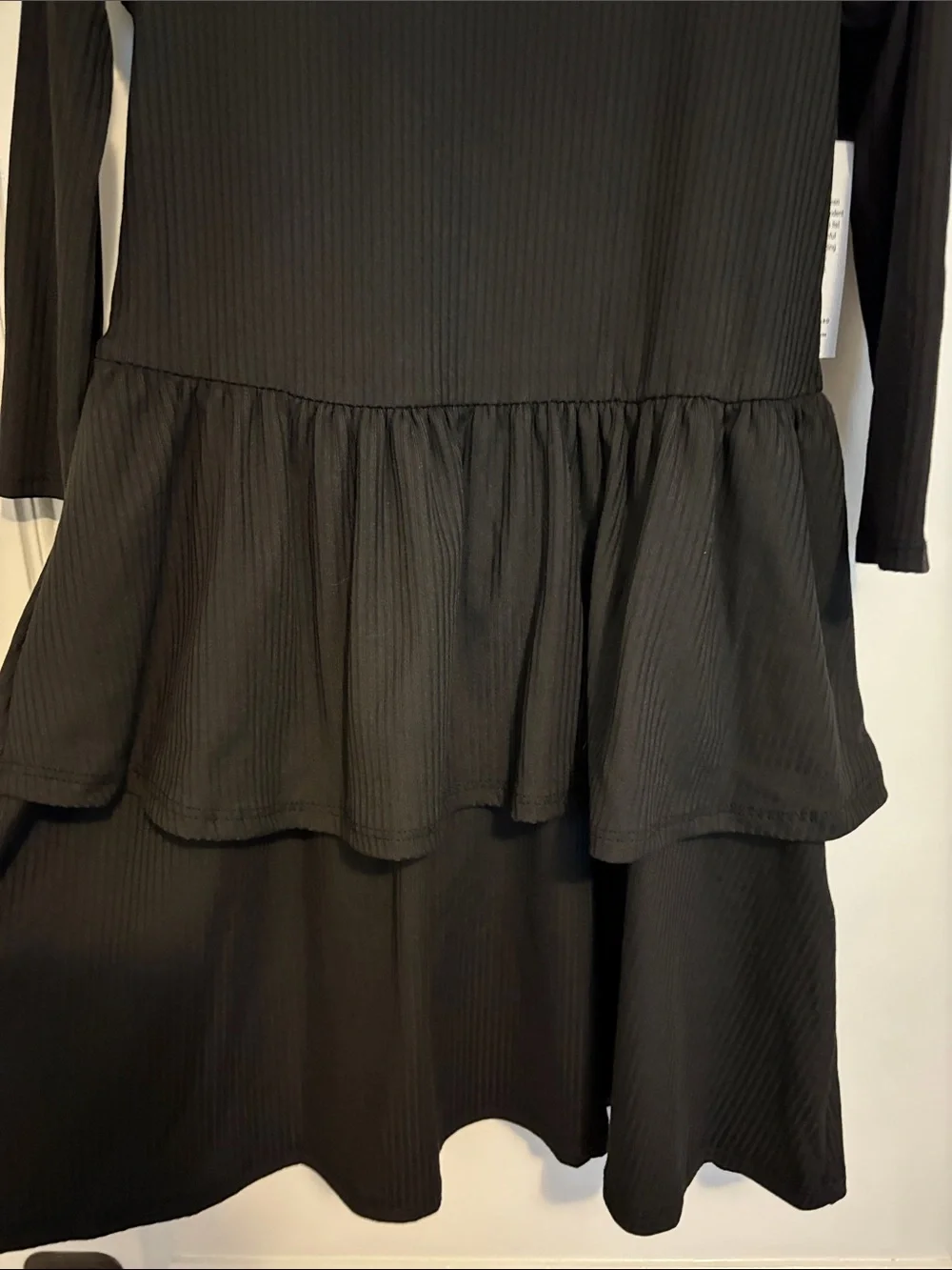 Epic Threads Black Tiered Peplum Knit Dress